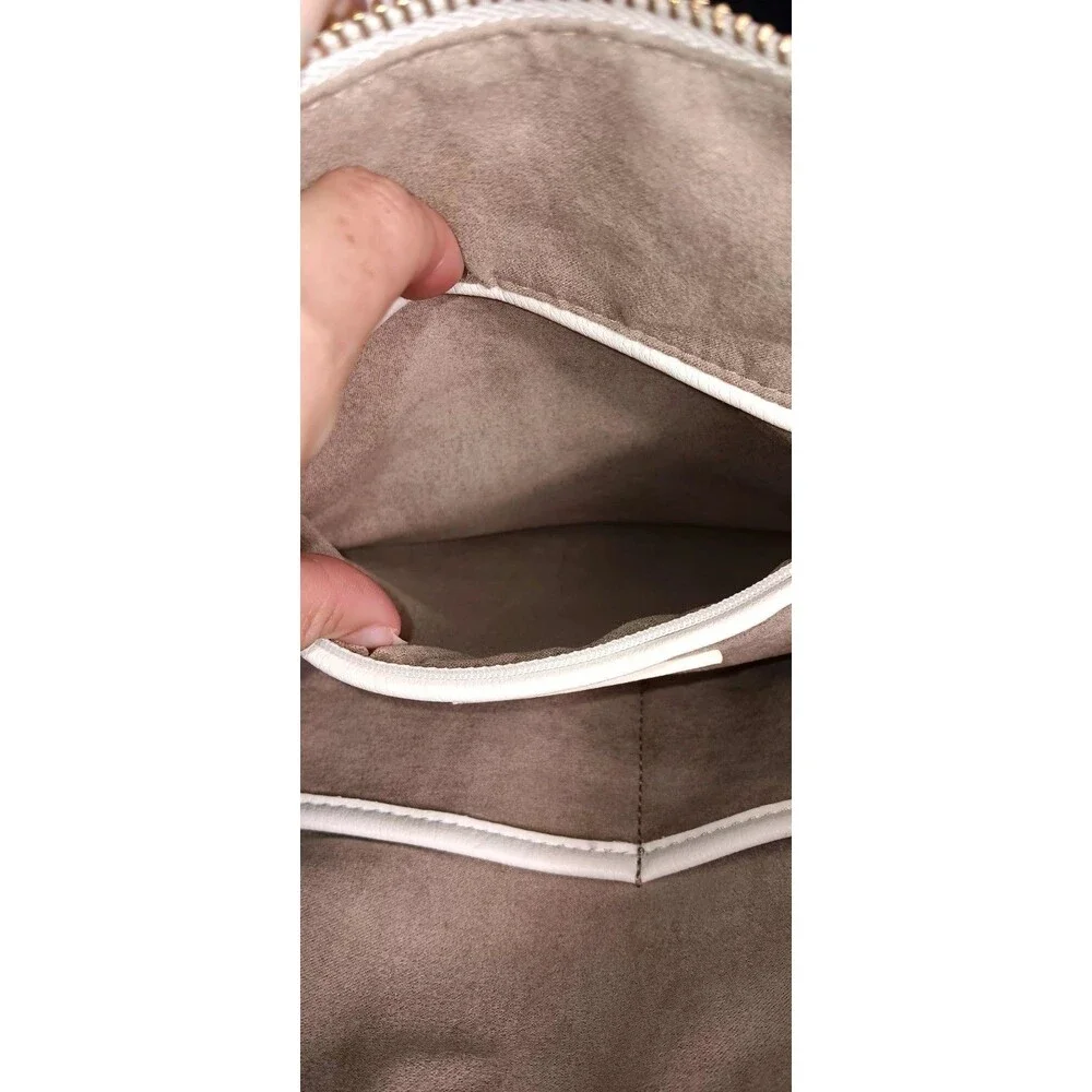 NWT! Elizabeth and James Large Vegan Leather Tote Bag  Cream Ivory Zip Top... - Picture 11 of 16